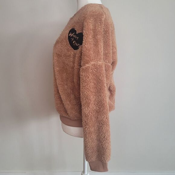 Zoe + Liv Brown Warm & Cozy Plush Teddy Sweater Size Small - Picture 2 of 9